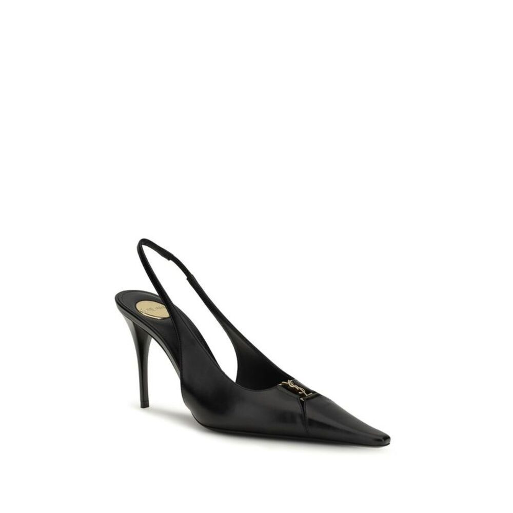 Saint Laurent Black Calf Leather Bos Taurus High Heel Women's Pumps - Picture 2 of 4